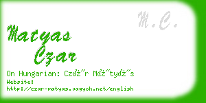 matyas czar business card